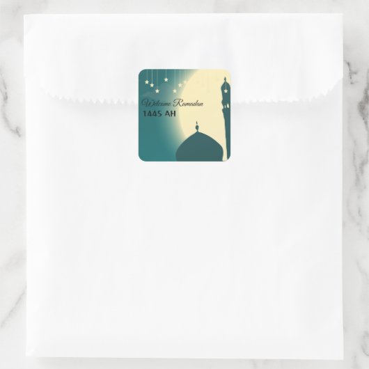 Welkom Ramadan Vierkante Sticker (Tas)