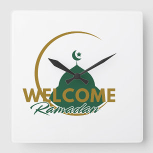 Welkom Ramadan Wandklok – Islamitische Moskee Halv