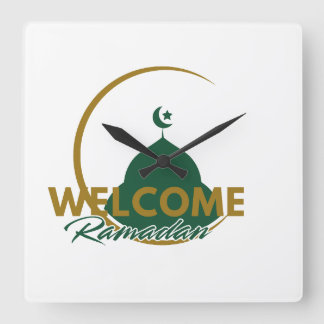 Welkom Ramadan Wandklok – Islamitische Moskee Halv