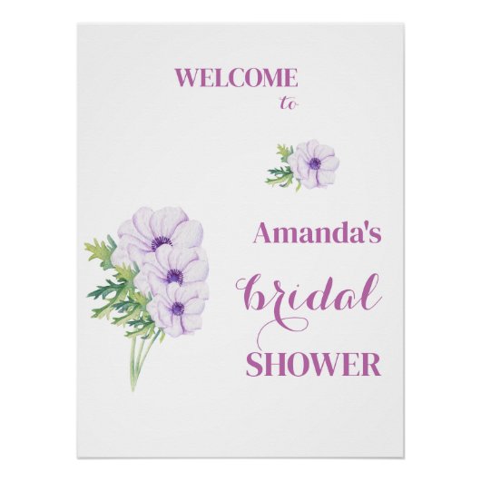 Welkom Ranunculus & Anemones Bruidsdouche Aangepas Perfect Poster (Voorkant)