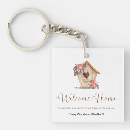 Welkom Realtor Home Persoonlijk gepersonaliseerd Sleutelhanger (voorkant)