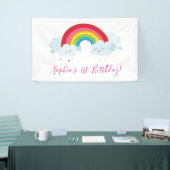 WELKOM REGENBOOG WOLKEN kawaii partij heldere kleu Spandoek (Beurs)