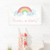 WELKOM REGENBOOG WOLKEN kawaii partij pastel kleur Spandoek (Insitu)