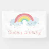 WELKOM REGENBOOG WOLKEN kawaii partij pastel kleur Spandoek (Horizontaal)