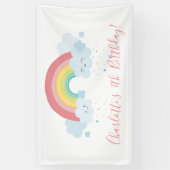 WELKOM REGENBOOG WOLKEN kawaii partij pastel kleur Spandoek (Verticaal)