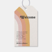 Welkom regenboogbruiloft van de moderne Retro 70 Cadeaulabel (Voorkant)