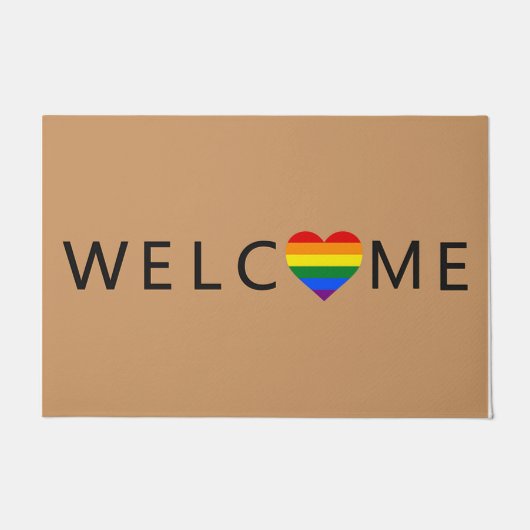 Welkom regenboogdoormat, schuurmat deurmat (Voorkant)