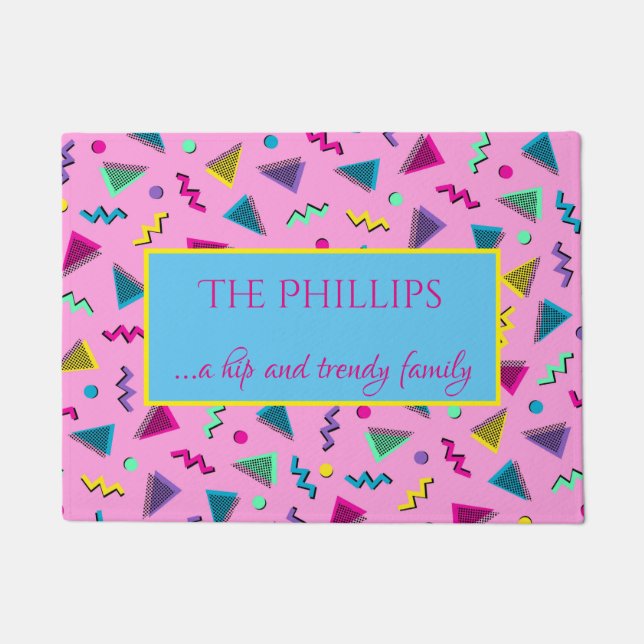 Welkom Retro, 1980 helder en kleurrijk Deurmat (Voorkant)