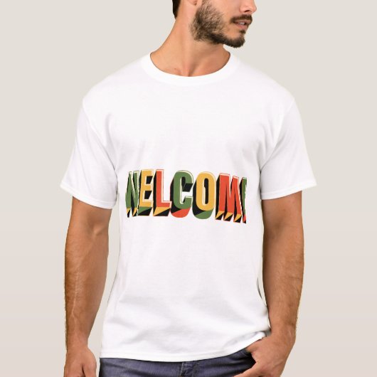 Welkom Retro 3D-typografie ontwerp. T-shirt (Voorkant)