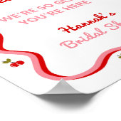 Welkom Retro Cherry Vrijgezellenfeest tafelblad te Poster (Hoek)