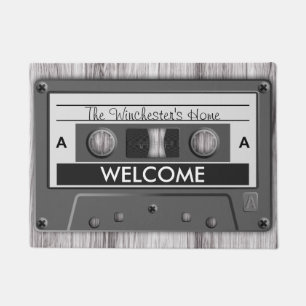 Welkom Retro Music Lovers Cassettebandje Deurmat