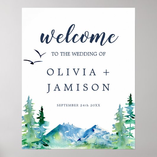 Welkom Rocky Mountain Destination Wedding Poster (Voorkant)