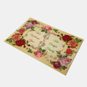 Welkom Rococo Lijsten Victoriaans Rozen Monogram Deurmat (Schuin)