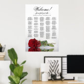 Welkom! Rode roze alfabetische zetgrafiek Poster (Thuiskantoor)