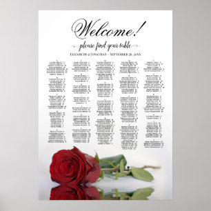 Welkom! Rode roze alfabetische zetgrafiek Poster