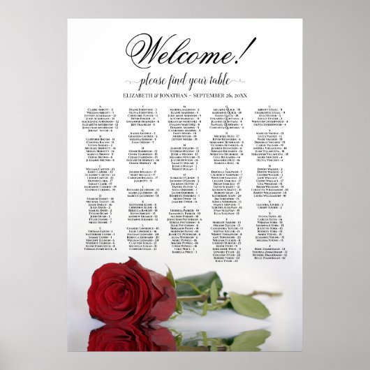 Welkom! Rode roze alfabetische zetgrafiek Poster (Voorkant)