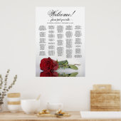 Welkom! Rode roze alfabetische zetgrafiek Poster (Keuken)