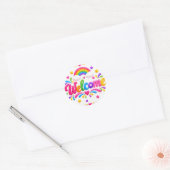 Welkom ronde sticker (Envelop)