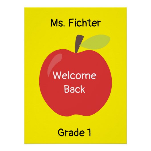 Welkom Rood Apple met docent en graad Perfect Poster (Voorkant)
