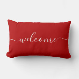 Welkom Rood & Wit Citaat Calligrafie Typografie Kussen