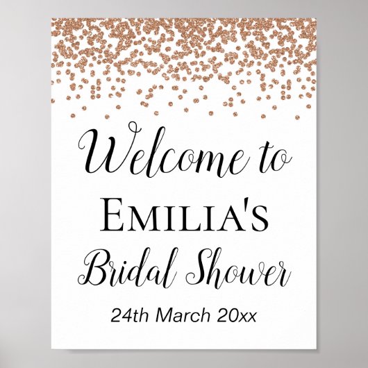 Welkom roos Gold-logo - Bridal | Teken Baby shower Poster (Voorkant)