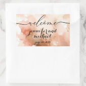 Welkom RoseGold Waterverf Bruiloft Rechthoekige Sticker (Tas)