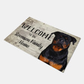 Welkom Rottweiler Dog Animal Familienaam Home Deurmat (Schuin)