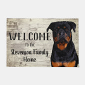 Welkom Rottweiler Dog Animal Familienaam Home Deurmat (Voorkant)