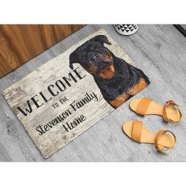 Welkom Rottweiler Dog Animal Familienaam Home Deurmat