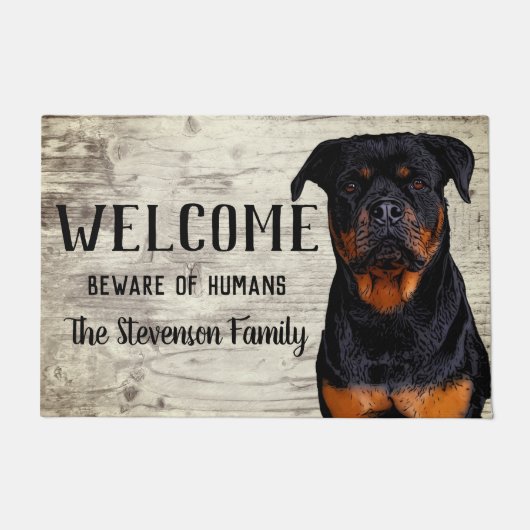 Welkom Rottweiler Dog Animal Familienaam Home Do Deurmat (Voorkant)