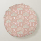 Welkom Roze Baby Rond Kussen (Achterkant)