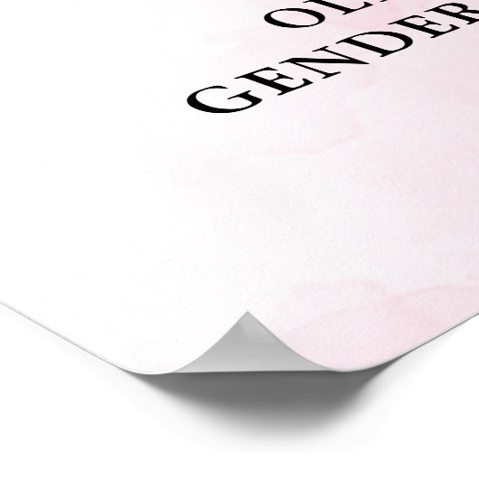 Welkom, roze en blauw Baby shower, gender onthulle Poster (Hoek)