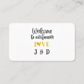 Welkom roze lint en witte roos plaatskaartje (Achterkant)