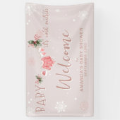 Welkom Roze Winter Het is Koud Buiten Baby shower Spandoek (Verticaal)