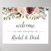 Welkom Rustic Bloom Wedding Poster (Voorkant)