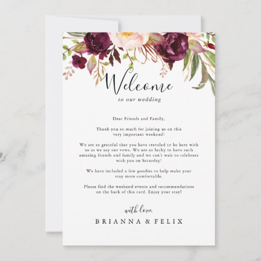 Welkom Rustic Boho Colorful Floral Wedding (Voorkant)