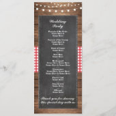 Welkom Rustic Chalk Wedding Program Programmakaart (Achterkant)