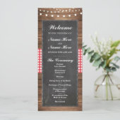 Welkom Rustic Chalk Wedding Program Programmakaart (Staand voorkant)