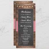 Welkom Rustic Chalk Wedding Program Programmakaart (Voorkant / Achterkant)
