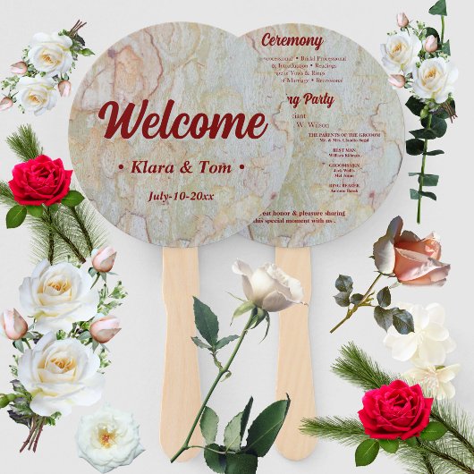 Welkom Rustic Natural Design huwelijksprogramma Handwaaier