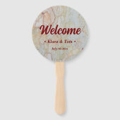 Welkom Rustic Natural Design huwelijksprogramma Handwaaier (Voorkant)