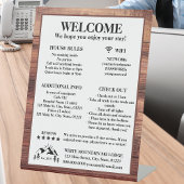 Welkom Rustic Wood Cabin Lodge Rental Property Reclamebord Met Voetstuk