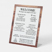 Welkom Rustic Wood Cabin Reclamebord Met Voetstuk (Voorkant)