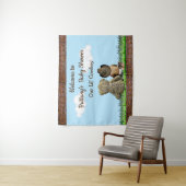 Welkom Rustieke Cowboy Baby Kleur Shower Banner Wandkleed (In situ)