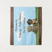 Welkom Rustieke Cowboy Baby Kleur Shower Banner Wandkleed (Voorkant)