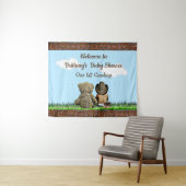 Welkom Rustieke Cowboy Baby van Kleuren Douche Ban Wandkleed (In Situ (horizontaal))