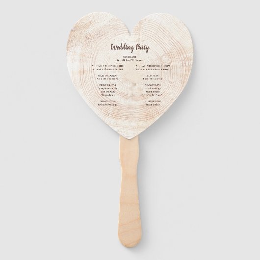 Welkom Rustieke Houten Huwelijkspartij en Programm Handwaaier (Achterkant)