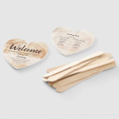 Welkom Rustieke Houten Huwelijkspartij en Programm Handwaaier (Niet-gemonteerd)