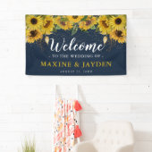 Welkom Rustieke Zonnebloem, Marine & Gouden Huweli Spandoek (Insitu)