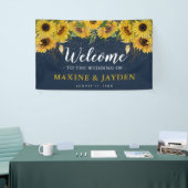 Welkom Rustieke Zonnebloem, Marine & Gouden Huweli Spandoek (Beurs)